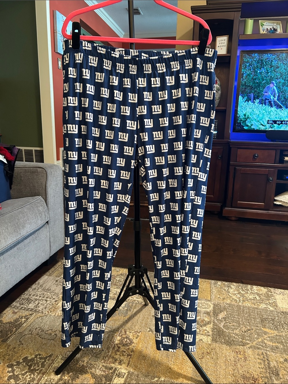 Men's Navy NY Giants Logo Jogger Pants